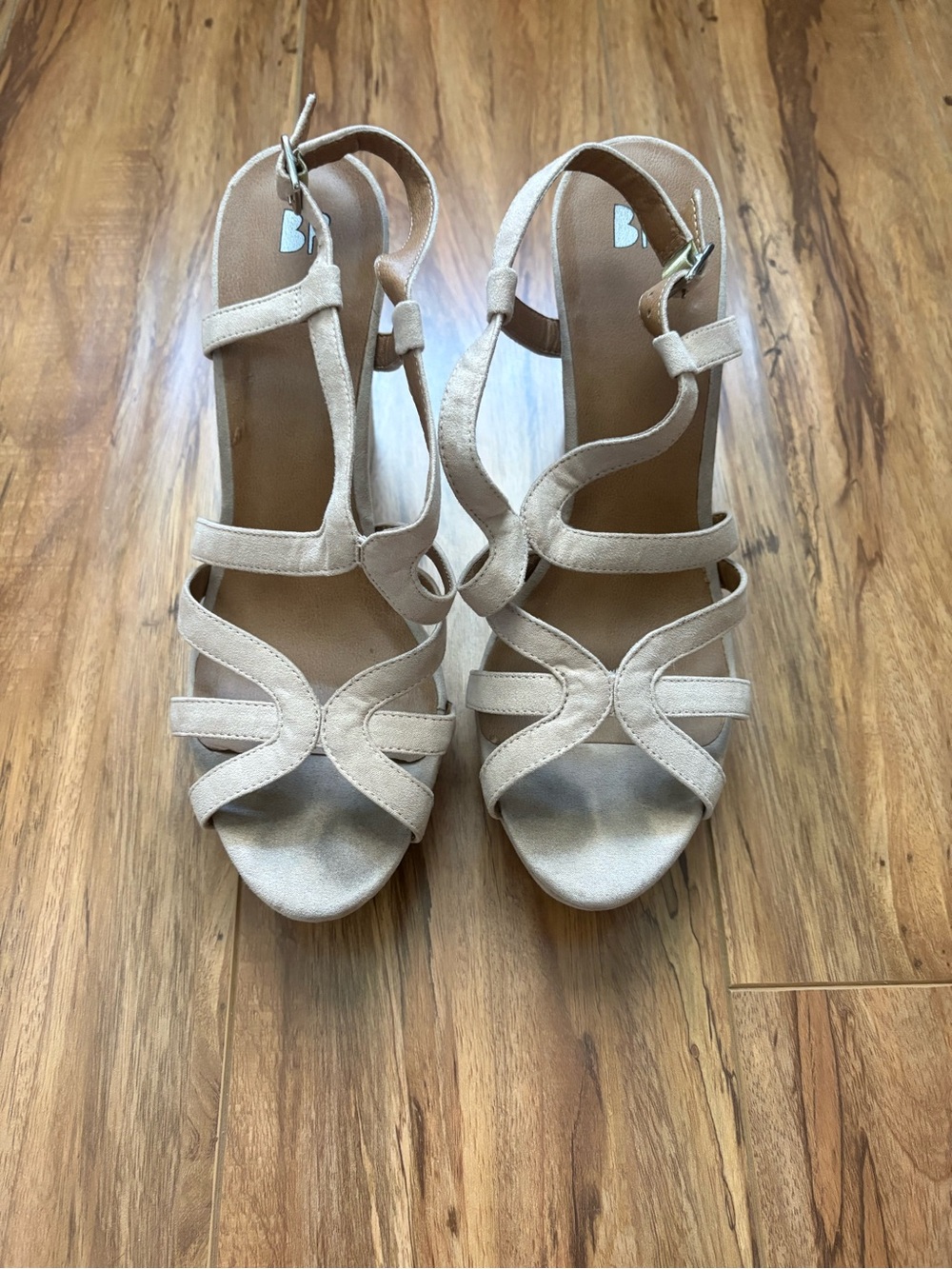 Beige BP Strappy Women’s Sandals - Casual Dress Heels